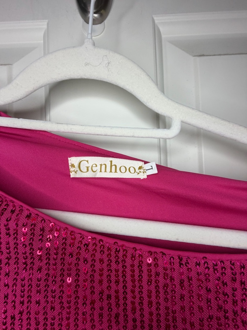 Hot Pink Sequin Women's Blouse
